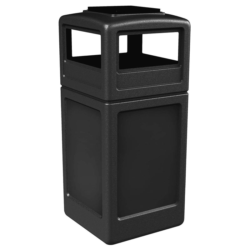Commercial Zone 42 Gallon Square Waste Container With Ashtray Dome Lid Color: Bl