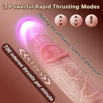 Thrusting Dildo Huge Thick Vibrator 2.5'' Diameter,Realistic Silicone Penis Adult Sex Toys For Women With Suction Cup,Remote Control Heated Anal G Spot Dildo With 3 Quick Telescopic&10 Vibration Modes