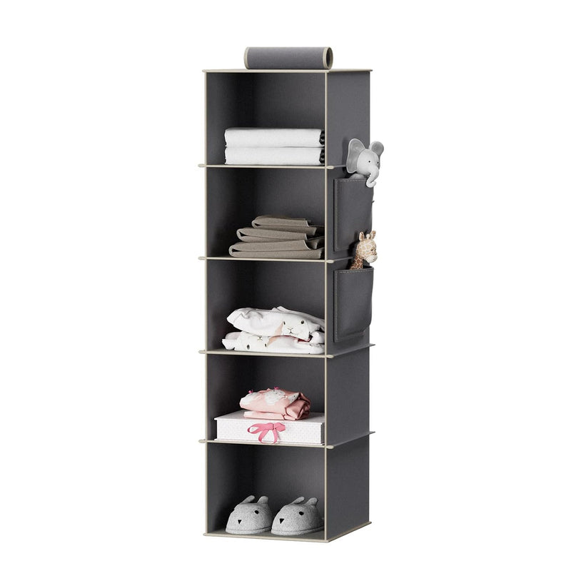 Hanging Closet Organizers And Storage, 5-Shelf Closet Hanging Storage Shelves, G