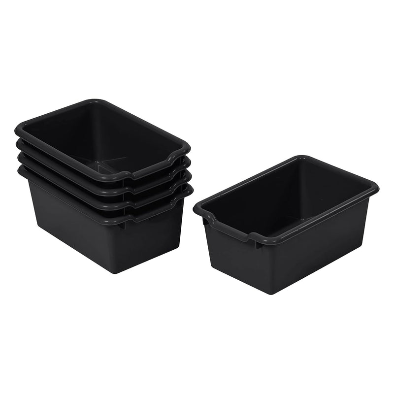 Scoop Front Storage Bin, Multipurpose Organization, Black, 5-Piece