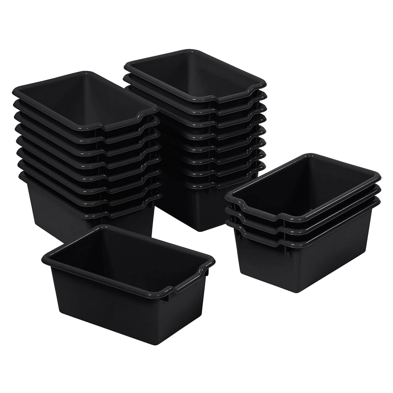 Scoop Front Storage Bin, Multipurpose Organization, Black, 20-Piece