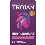 Her Pleasure Sensations Lubricated Condoms - 12 Count (Packaging May Vary)