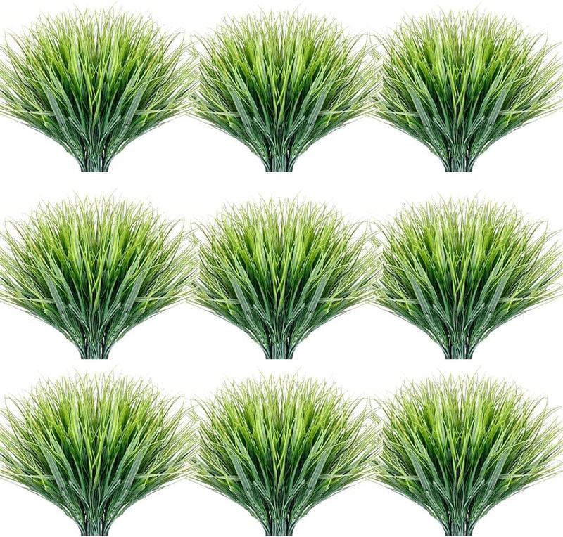 30 Bundles Artificial Grasses Outdoor UV Resistant Fake Grasses No Fade Faux Plastic Plants Garden Porch Window Box Decorating…