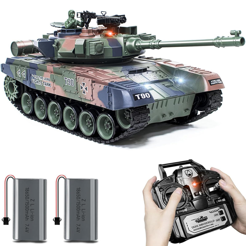 1:18 Rc Tank, 2.4Ghz Rus T 90 Remote Control Tank Model Toys, Battle Army Tank