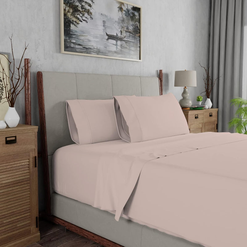 Rich Cotton Blend Wrinkle-Resistant Sheet Set - Brushed For Extra Softness, Ea