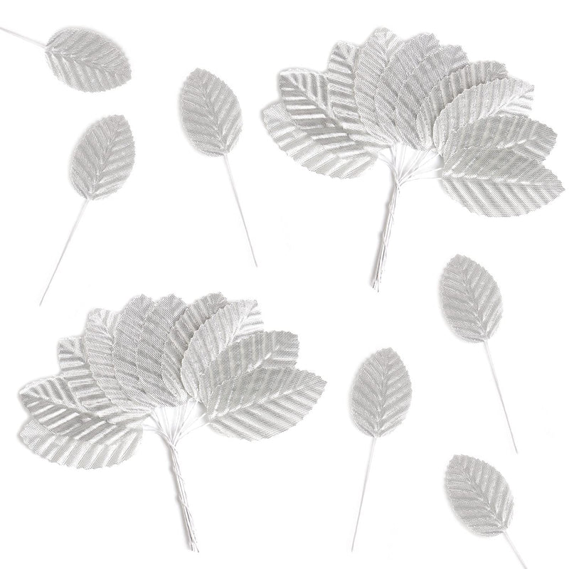 Artificial Leaves,200 Pieces Faux Wired Single Leaf Fake Rose Wire Crafts Leav