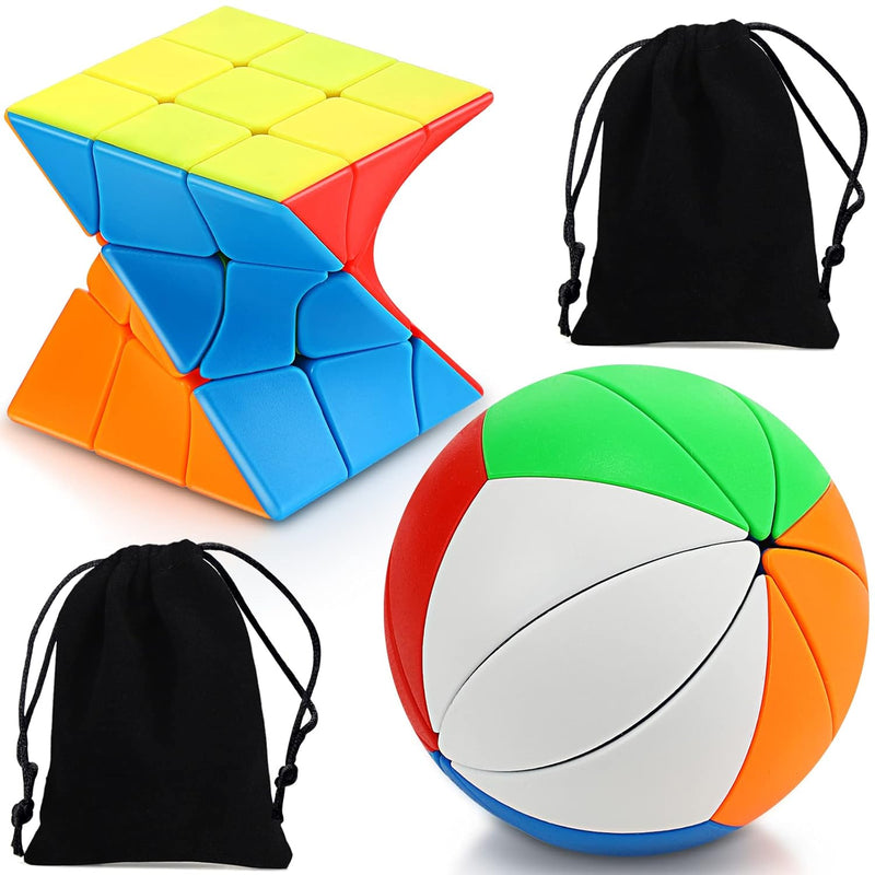 2 Packs Weird Puzzle Cubes Twist Ivy Cube Stickerless Ball Cube Mini Twisti