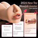 3-in-1 Male Masturbator with Mouth, Vaginal & Anal Textured TPE Channels