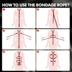 Shibari Bondage Rope Set – Soft Cotton BDSM Restraints Kit for Couples, 32ft, 3pcs