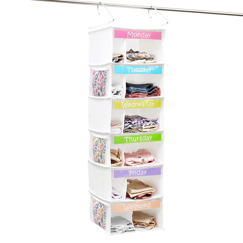 Kids Closet Organizers And Storage, Weekly Hanging Clothes Organizer, Daily Kid