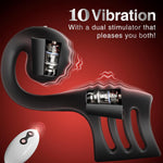 Penis Ring Vibrator For Couples - Vibrating Cock Ring Sleeve With Snail-Shaped Vibrator Male Sex Toys, 10 Modes Remote Control Penis Sleeve, Clit G-Spot Vibrators Men Adult Sex Toys & Games