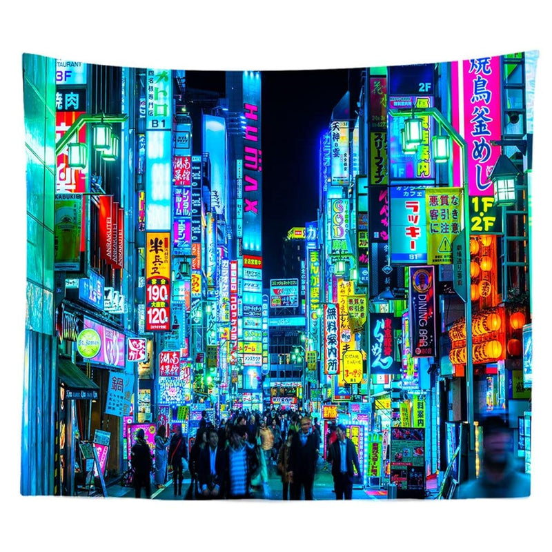 Japan Shinjuku Kabuki-Cho Night Tapestry Punk Japanese Tokyo Billboards Distri