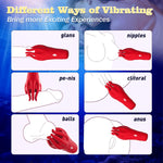 Pleasure Penis Training Vibrator + Black Rose Cock Ring With Testicles Massager & Clitoral Stimulator Adult Sex Toys For Men Women Couples