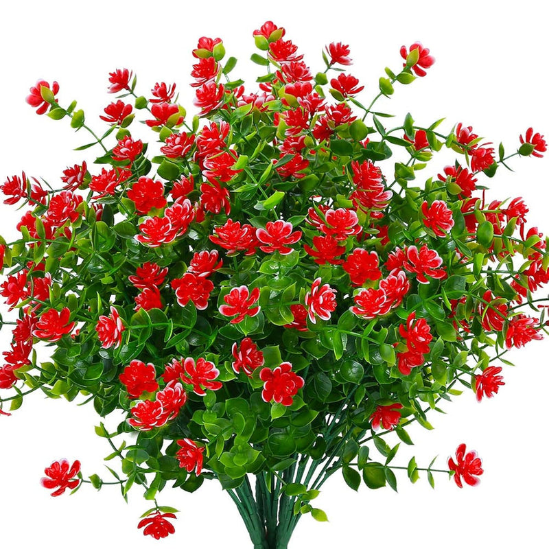 Artificial Flowers Fake Outdoor Uv Resistant Boxwood Plants Shrubs 4 Pack, Fau