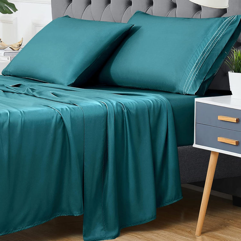 Bamboo Sheets King Size 16" Deep Pocket, 100% Bamboo Bed Sheets Cooling, Cool