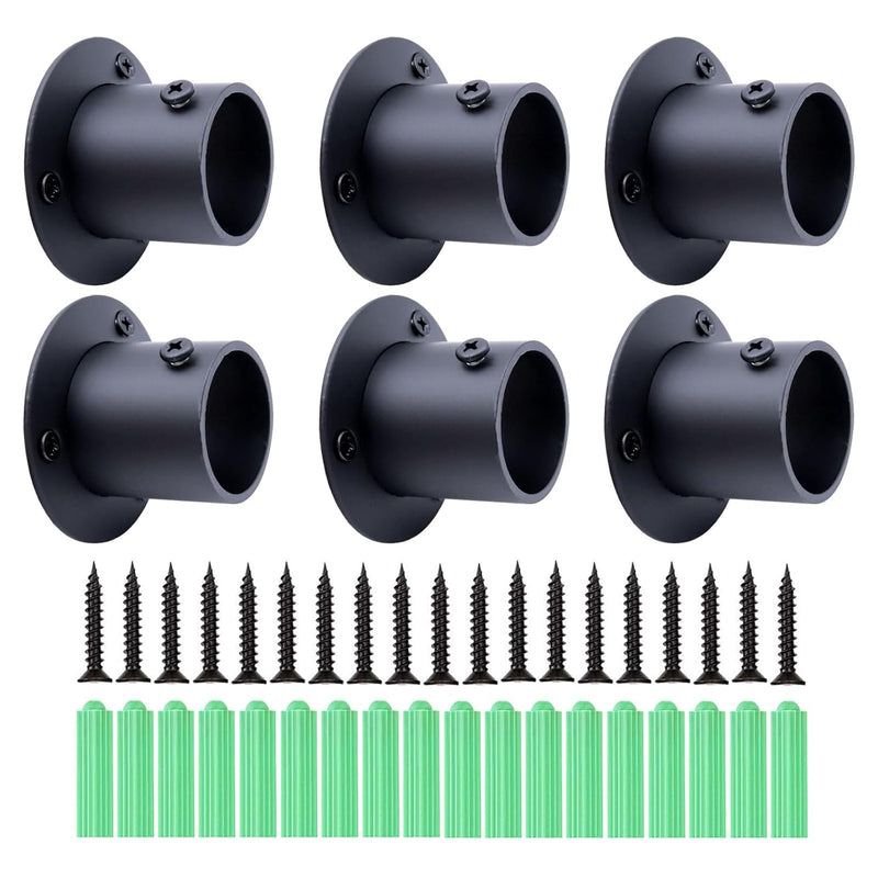 Closet Rod Bracket 6 Pack Heavy Duty Closet Rod Holders With Screws, Stainless S