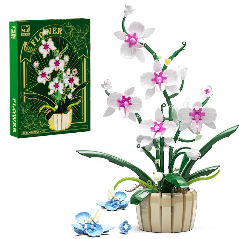 Icons Orchid Flowers Building Set, Exquisite Orchid Bonsai For Adult Compat