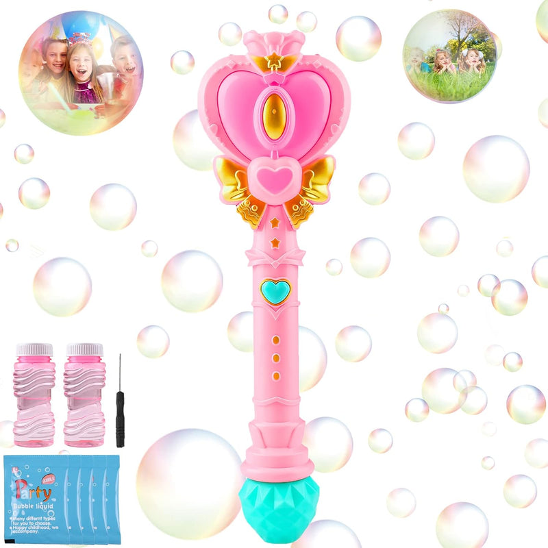 Bubble Wand For Kids, Princess Heart Bubble Machine Blower Maker Wand With