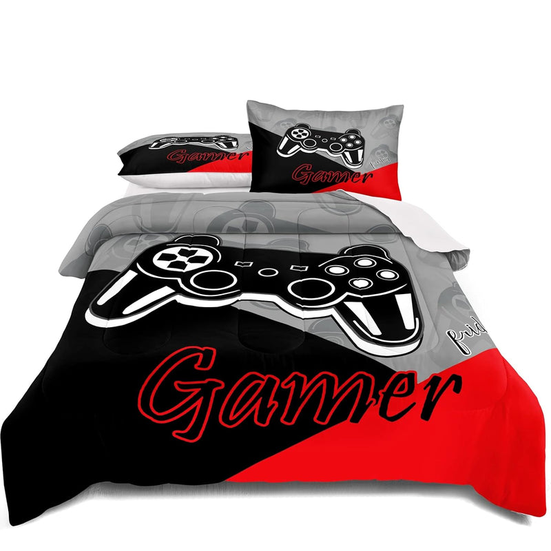 Gaming Bedding Set Full Size Game Comforter Set For Boys Girls Kids Teens Soft