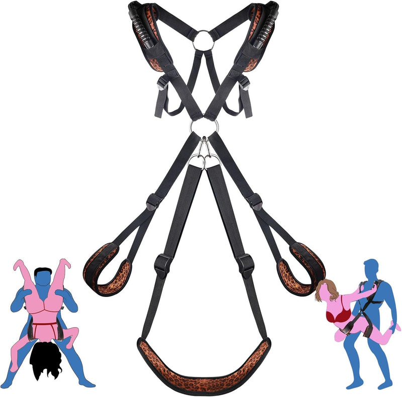 Adjustable BDSM Bondage Sex Swing with Waist Support & Plush Padding – Holds 300 lbs