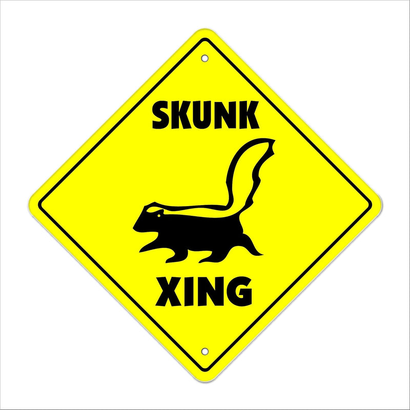 Skunk Crossing Sign Zone Xing | Indoor/Outdoor | 12" Tall Plastic Sign Animals