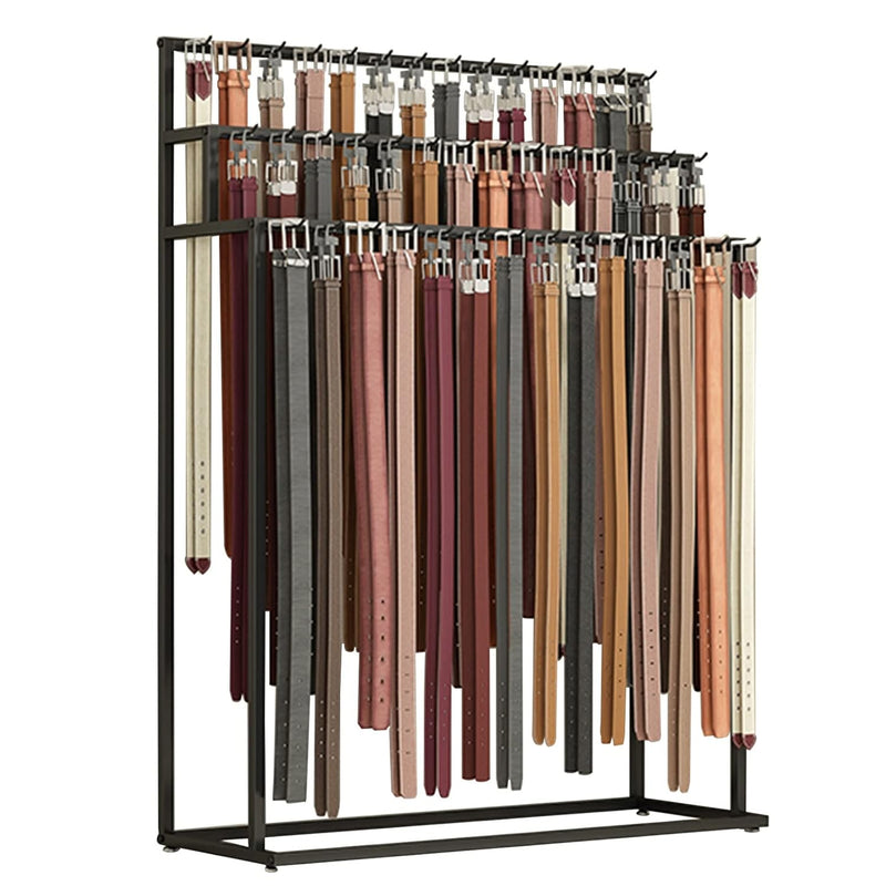 Floor Mounted Belt Hanger, Metal Men Closet Display Stand Organizer, Ties Scarf