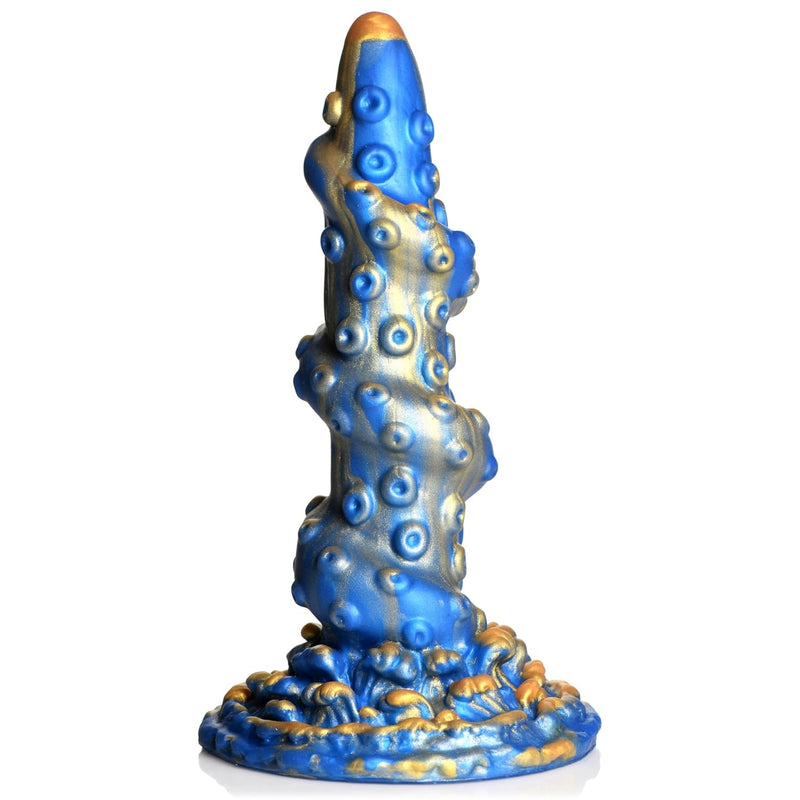 Lord Kraken Tentacled Silicone Dildo For Men, Women, & Couples. Made With Premium Silicone And Strong Suction Base. 1 Piece, Blue.