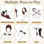 Sex Bondage Bdsm Kit Restraints -11Pcs Sex Toys Kit With Adjustable Handcuffs Collar Ankle Cuff Blindfold Sex Leash Ball Gag Whip Adult Games Foreplay Sexual Pleasure Tools For Men Women Couples