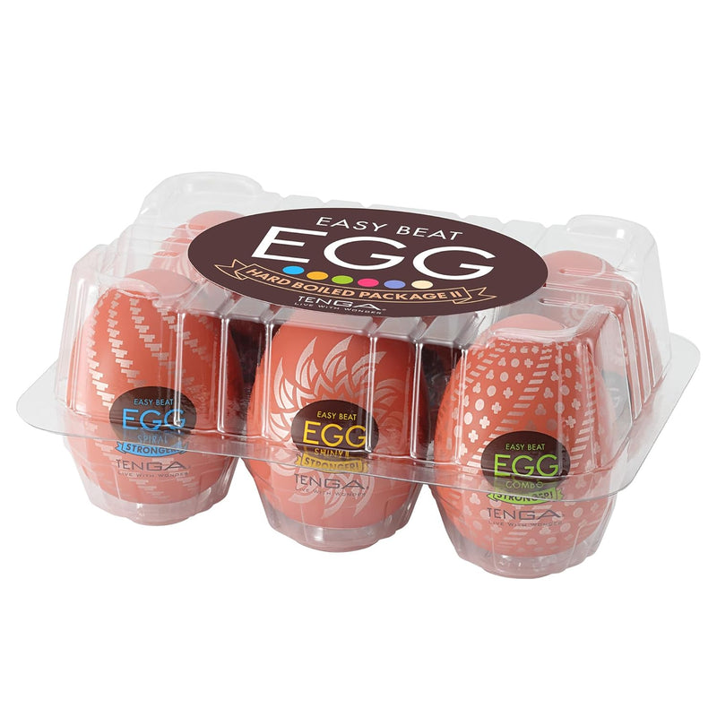 Egg Hard Disposable, One Time Use, Super Stretchable, 6 Pack Male Masturbator Sleeve, Brown