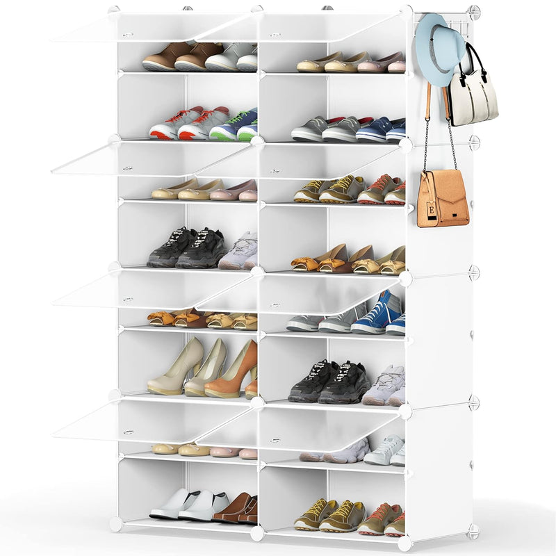 Shoe Storage, 8-Tier Shoe Rack Organizer For Closet 32 Pair Shoes Shelf Cabinet