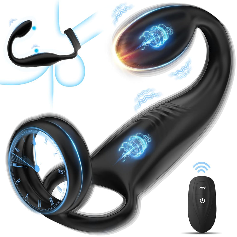 Vibrating Cock Rings Anal Vibrator - Mens Anal Sex Toy Prostate Massager Vibrator With 10 Modes, Remote Control Vibrating Butt Plug Penis Scrotum Stimulator, Male Vibrator Couple Anus Anal Toy