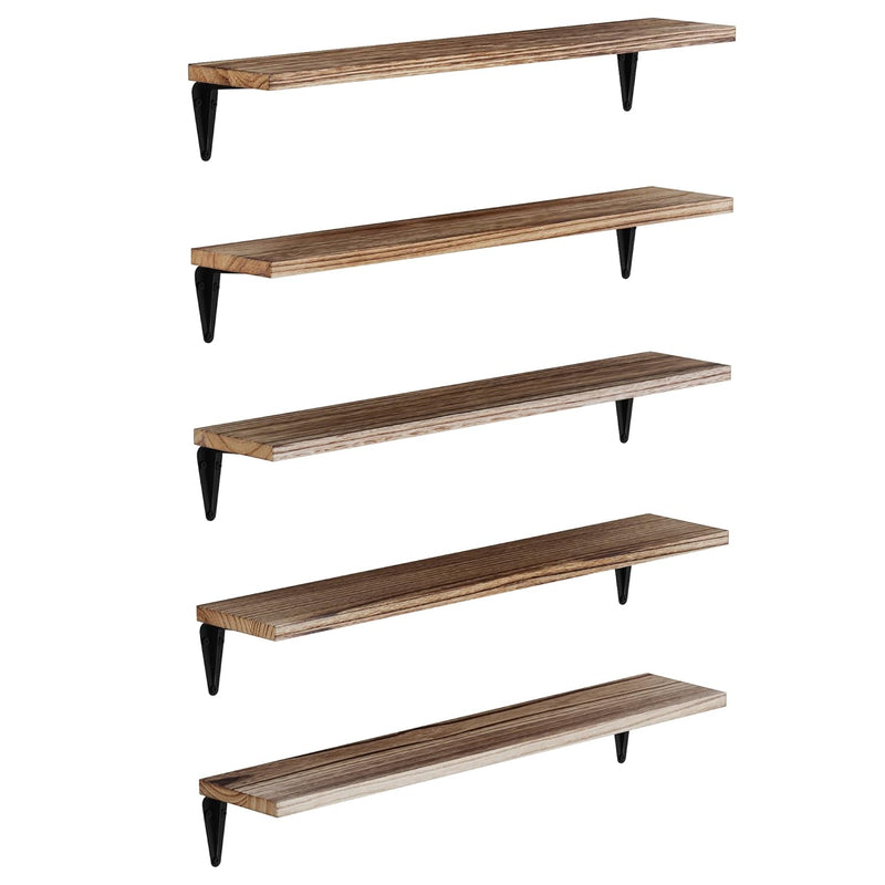 Arras Wood Floating Shelves For Wall Storage, 24" Bookshelves For Living Room,