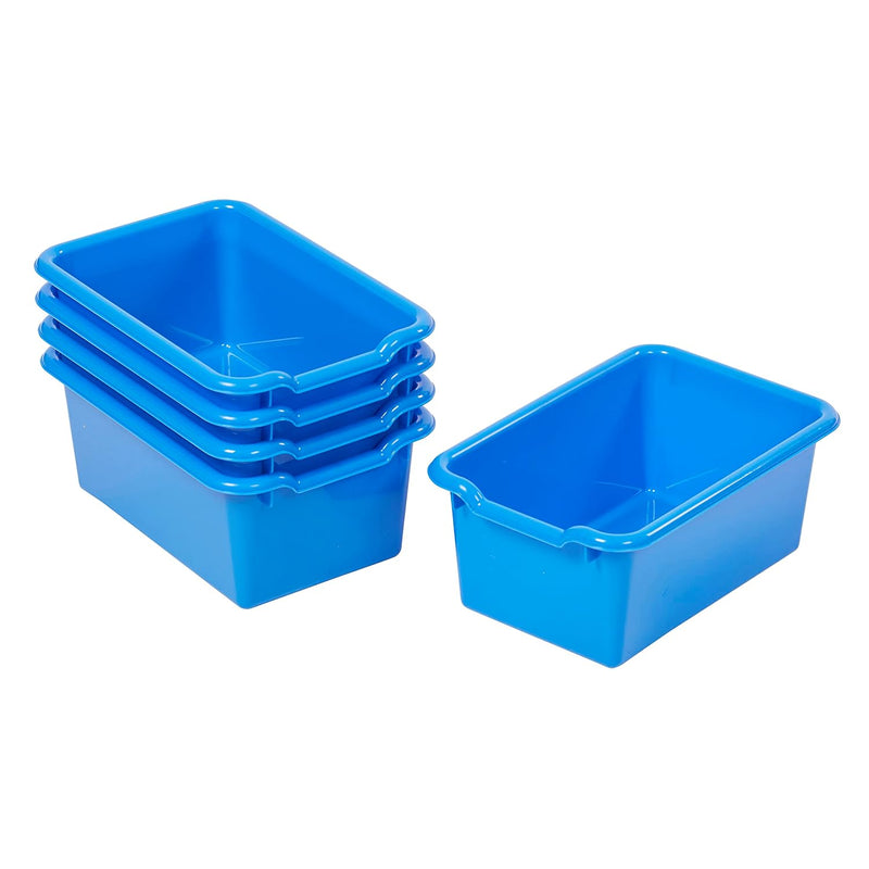 Scoop Front Storage Bin, Multipurpose Organization, Blue, 5-Piece