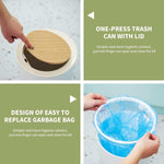 Trash can，7Liter/1.8 Gallon Garbage can with Press top Lid，Nordic Modern Waste Basket，Plastic Trash bin Suitable for Kitchen, Bathroom, Bedroom, Living Room, Office, Outdoor，Dog Proof Trash can……