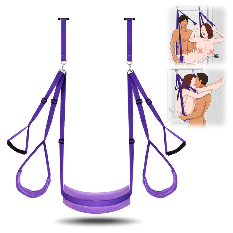 Sex Swing Erotic Toys For Couples - Sex Position Love Sling For Door With Thick Sponge Cushion And Adjustable Straps Sex Furniture For Women'S Pleasure Adult Sex Games Holds Up To 300Lbs, Purple
