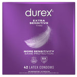 Condoms, Red Extra Sensitive, Ultra Fine, Extra Lubricated Natural Rubber Latex Condoms For Men, 42 Count, Fsa & Hsa Eligible