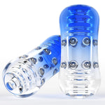 Male Masturbator With 12 Stmuating Beads & Suction Technology - Transparent Tpe Sleeve, Realislic Texured Design, Portable Discreet Sex Toy For Men (Easy Clean, Handheldstmulaticn)