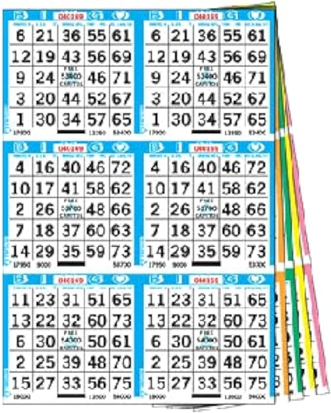 6-On 10-Up Bingo Paper Cards – 50 Books, 500 Sheets