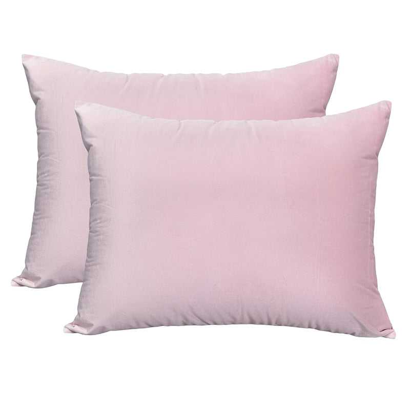 Fall Winter Velvet Pillowcases Set Of 2 Pillow Cases With Zipper Closure Pink,