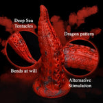 Tentacle Dildo 9 Inch – Alien Fantasy Plug With Suction Cup | Octopus-Style Monster Dildo For Deep Stretching & G-Spot/Anal Play | Flexible Red Silicone, Waterproof, Hypoallergenic