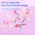 Couple Stainless Steel Anal Trainer - Jewel Butt Plug, Small Bell Nipple Clip, Pink