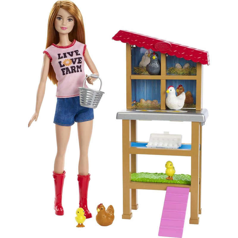 Barbie Careers Playset, Chicken Farmer Set with Fashion Doll with Red Hair