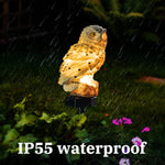 Garden Solar Light Outdoor Decor, Resin Owl Solar LED Light with Stake, Animal Waterproof Light for Flower Fence Lawn Passage Walkway Courtyard Party Decoration, Owl
