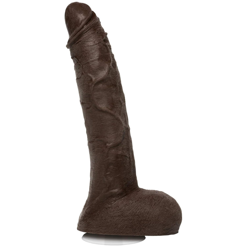 Signature Series - Jason Luv - 10 Inch Realistic Ultraskyn Dildo With Removable Vac-U-Lock Suction Cup - F-Machine & Harness Compatible - For Adults Only, Chocolate