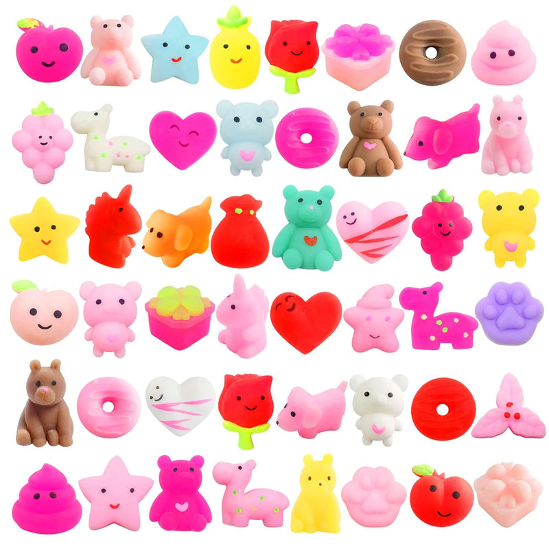 48 Pcs Valentines Day Gifts Mochi Squishy Toys Mini Cute Squeeze Toy Stress Re