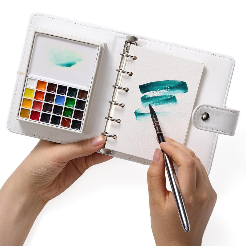 Portable Watercolor Sketchbook Set with Travel Journal and Art Supplies
