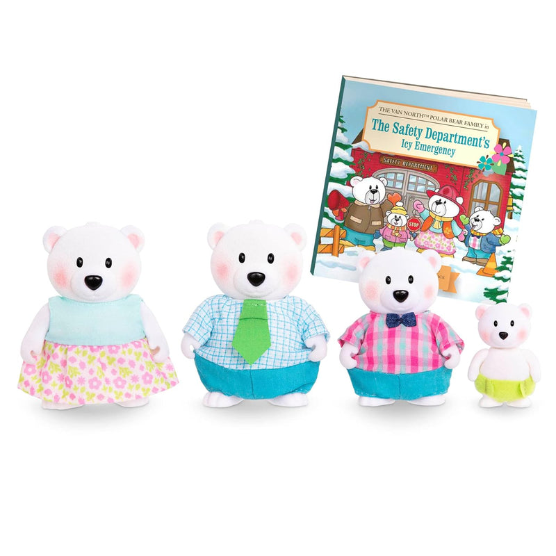 Li'l Woodzeez – Polar Bear Family Set – 4 Collectible Doll Figures with Sto
