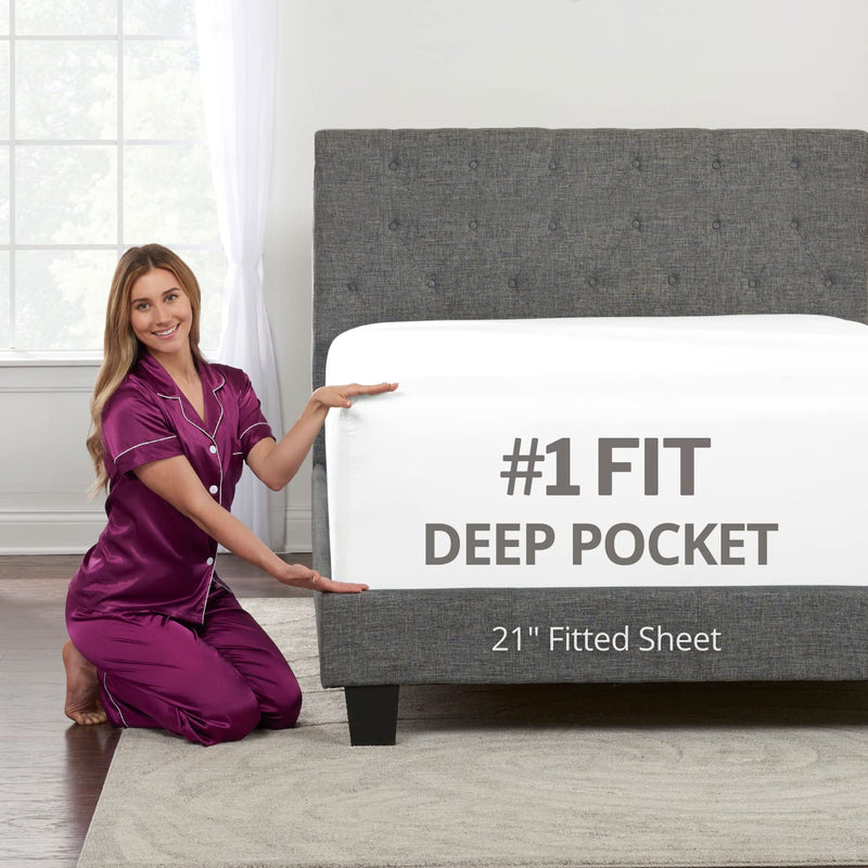 King Fitted Sheet Deep Pocket – Extra Deep Pocket Fitted Sheet King Size 17” -