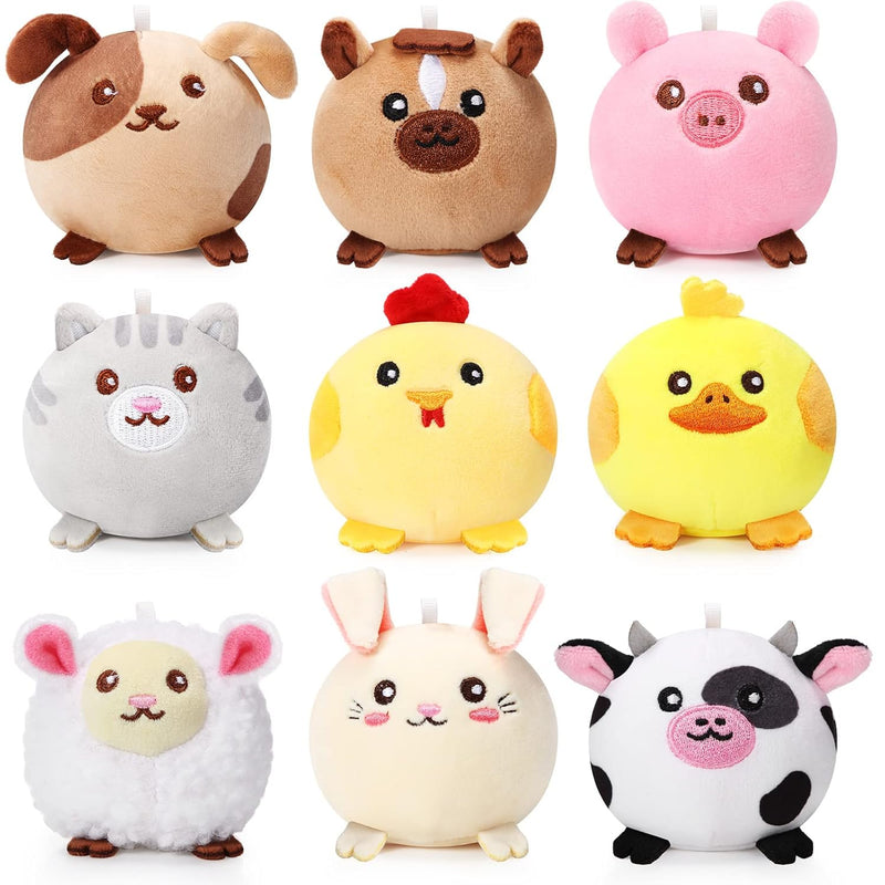 Skylety 9 Pcs Mini Plush Stuffed Animals Bulk 3.15 Inch Cute Soft Decompres