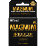 Magnum Ribbed Large Size Condoms, 3 Count (Pack Of 6)